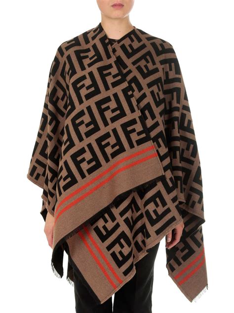 fendi poncho white|fendi silk scarf women's.